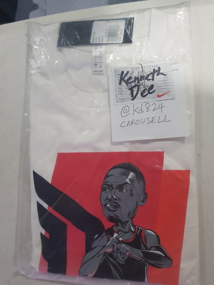 Adidas Dame Time GU Geek Up Tee Shirt White Black Red Top Size Large Brand New w Tags Plastic