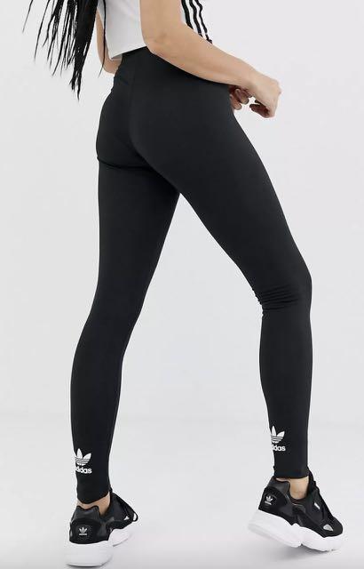 adidas Originals adicolor trefoil leggings in black