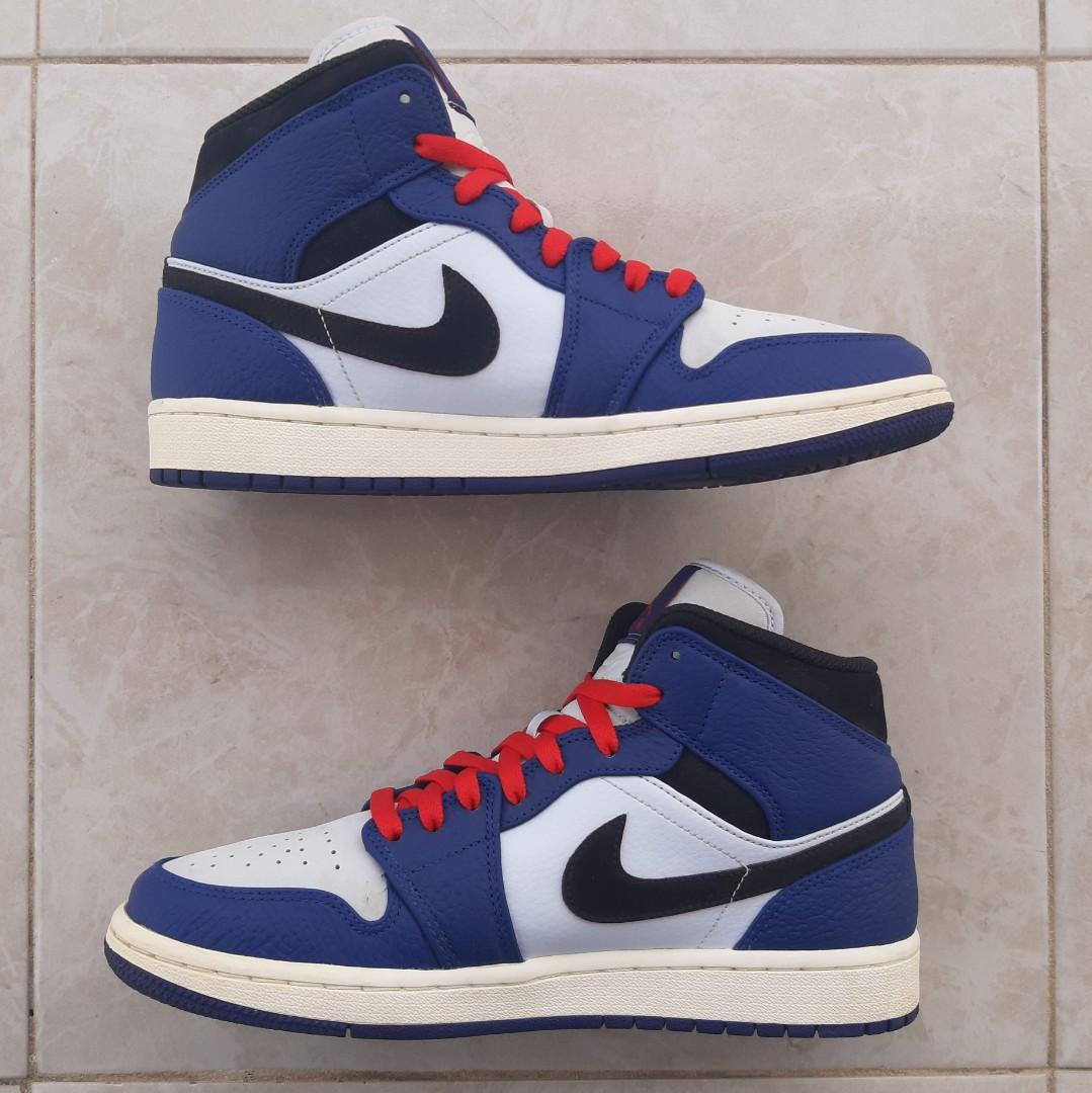 AIR JORDAN 1 MID DEEP ROYAL BLUE 