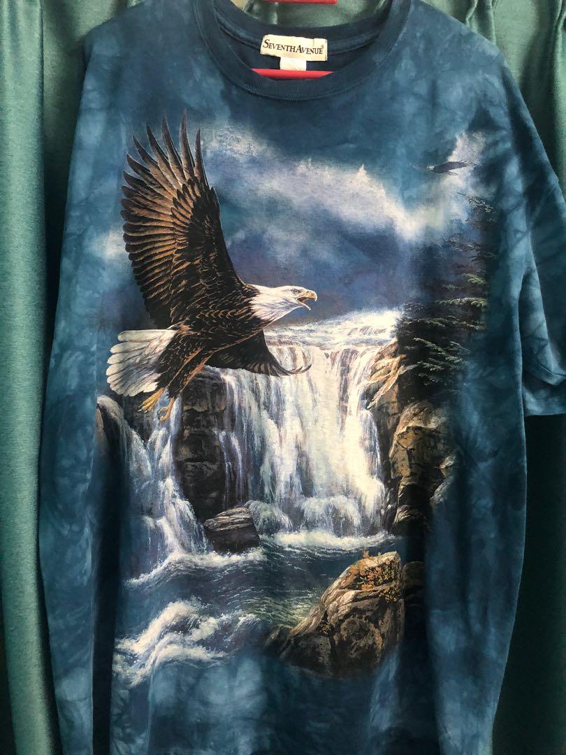 Vintage The Mountain T Shirt Mens Medium Blue Tie Dye Bird