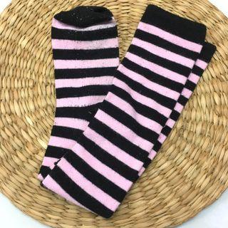 Black Pink Stripe Knee High Socks