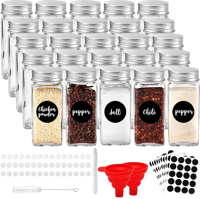 C1162 GoMaihe Spice Jars 25 Set Transparent Storage Jars with Lids Mason Jars Glass Jars for Convenient and Practical Storage of Spices Furniture Home Living Kitchenware Tableware on Carousell