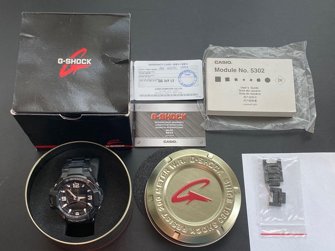 Casio G SHOCK GA 1000FC 1a black watch Twin Sensor compass thermometer Composite Band