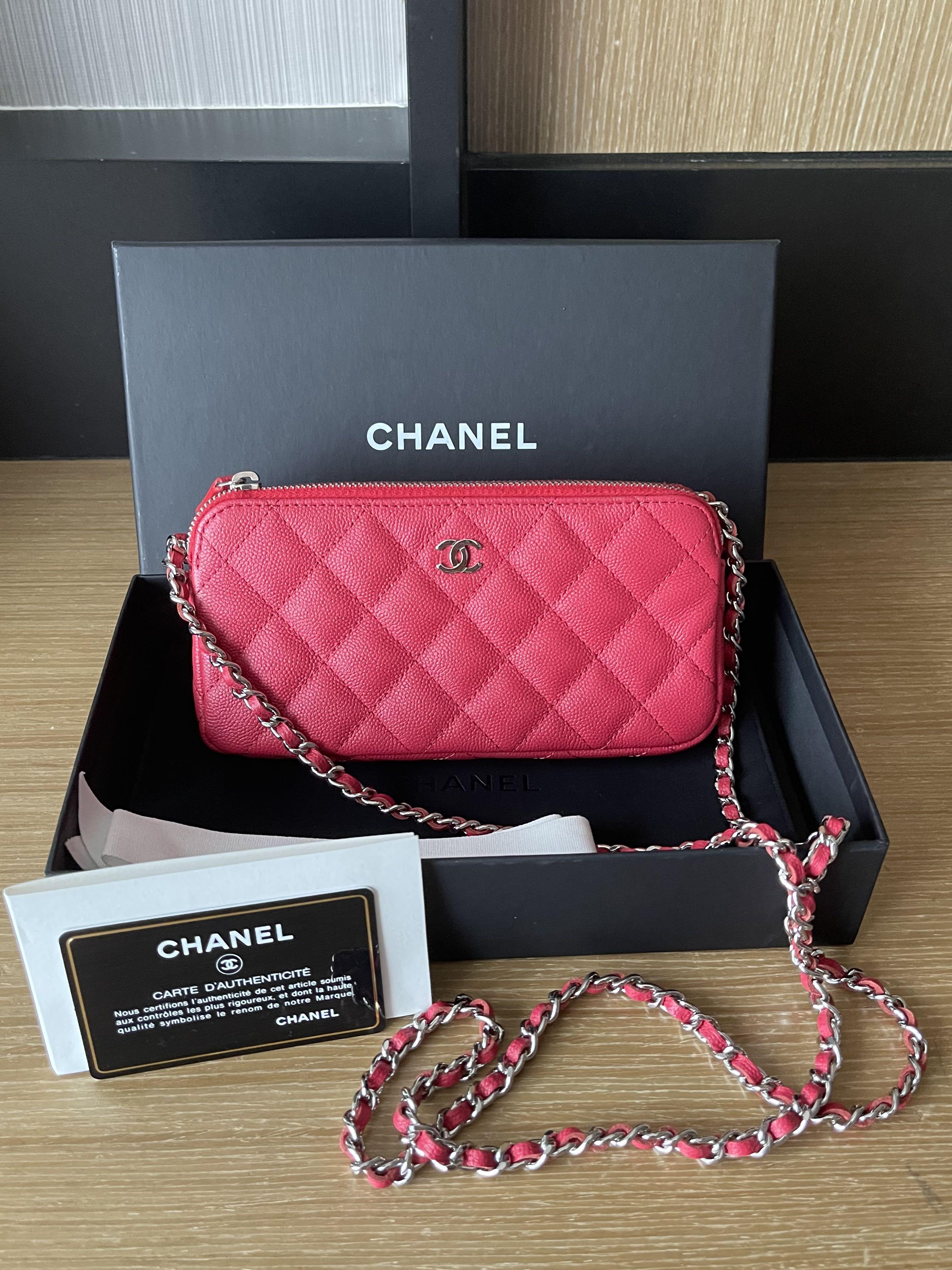Chanel Caviar Double Zip Wallet On Chain, Luxury, Bags & Wallets On  Carousell