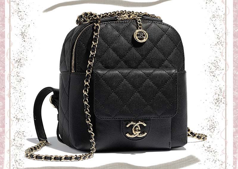 Chanel CC Day Backpack Quilted Caviar Mini