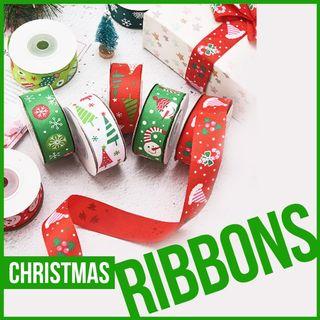 Christmas Grosgrain Satin Curling Ribbons for Gifts Party Needs