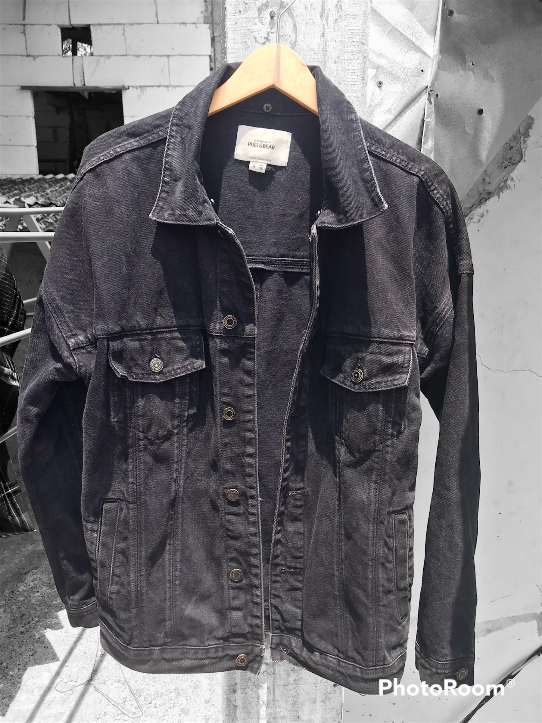 Jaket jeans pria pull and online bear