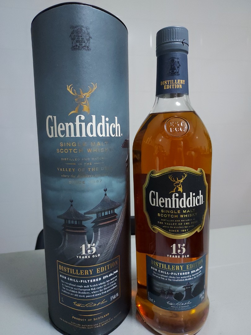 Glenfiddich 15 Year 1l Distillery Edition Food Drinks Alcoholic Beverages On Carousell