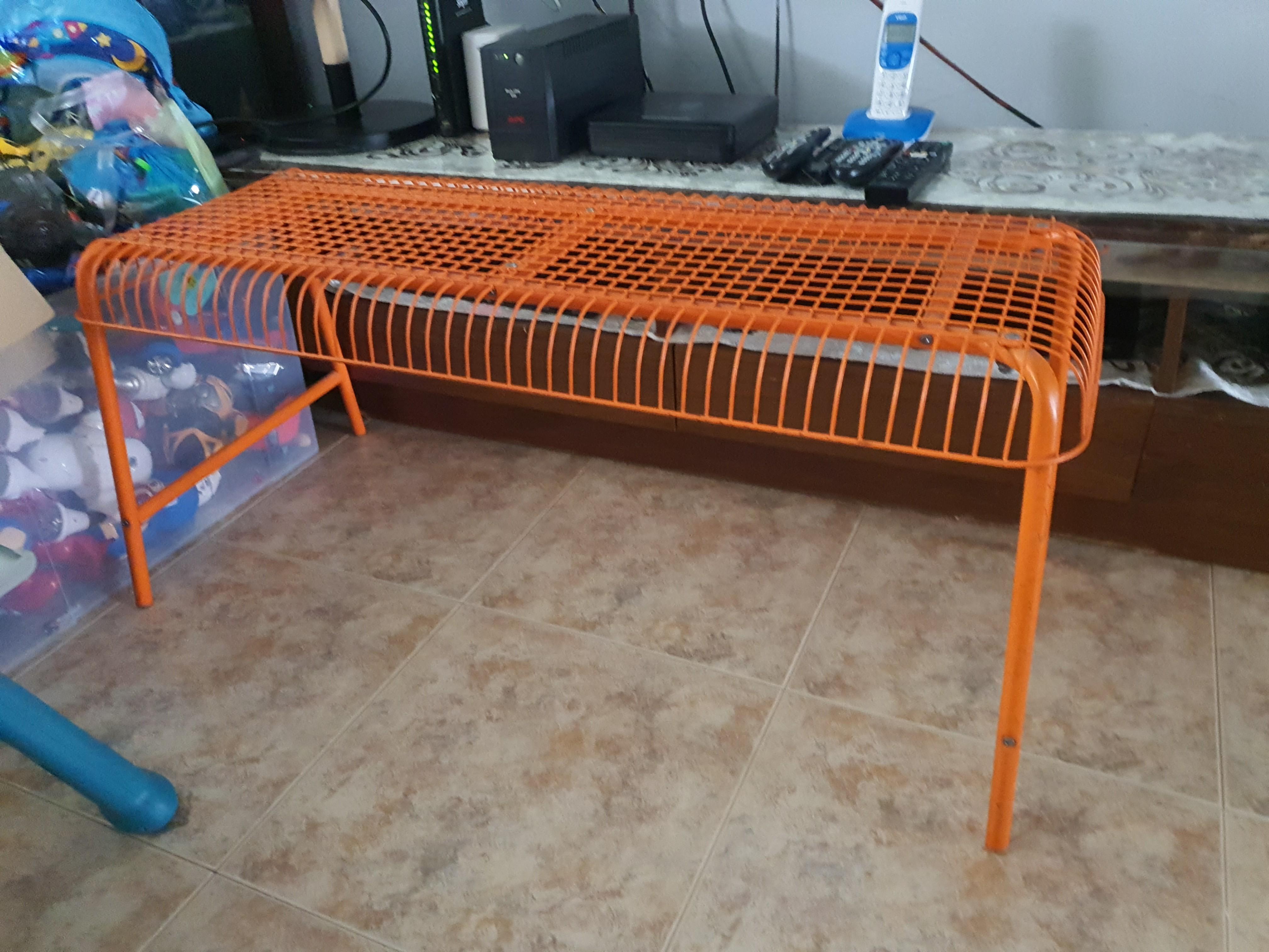 IKEA orange bench