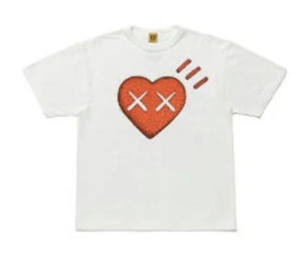 Kaws x Human made #6 心tee, 男裝, 上身及套裝, T-shirt、恤衫、有領