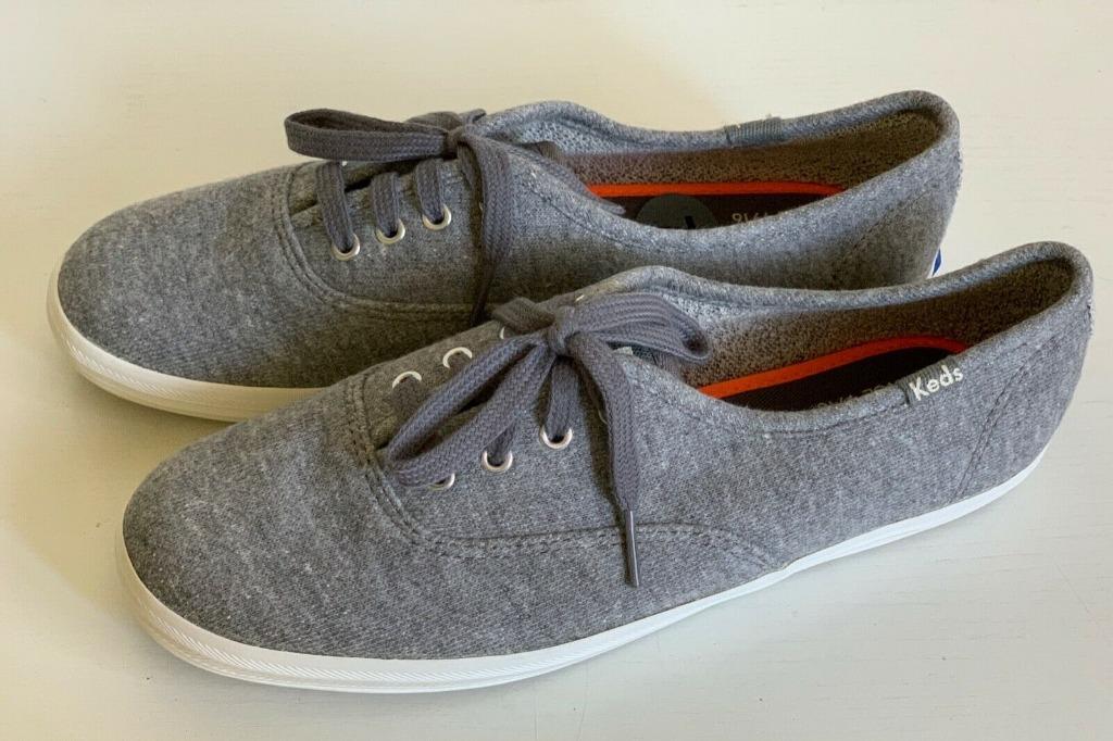 KEDS ORTHOLITE MEMORY FOAM GRAY CHAMPION SWEATSHIRT JERSEY SHOES SNEAKERS 7 37.5 SALE