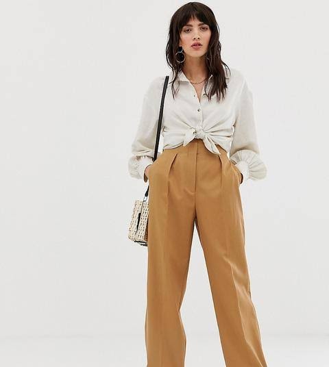 High waist wide leg trousers khaki - Khaki - Monki