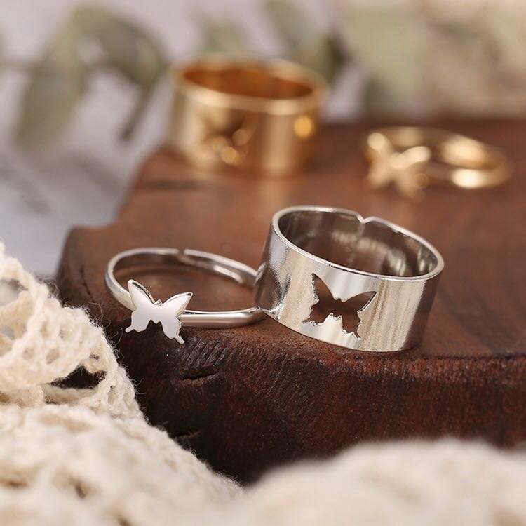 Silver butterfly store ring matching