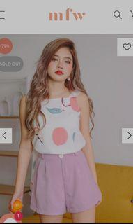MFW Macy Fruity Print top in white