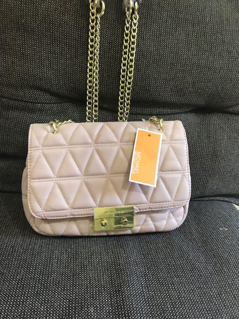 Michael kors outlet pink quilted bag