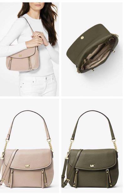 Evie medium pebbled leather shoulder bag store