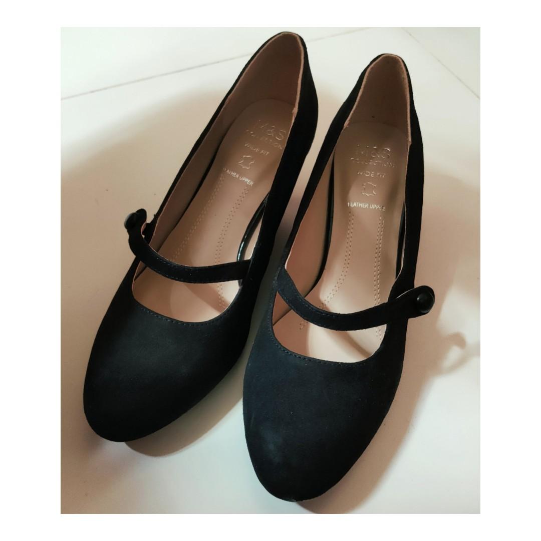 Marks Spencer Heels Court Shoes Formal Black Pumps Heels Leather Classy EUR 37