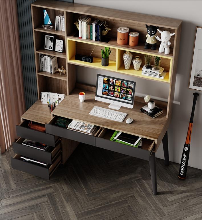 Study table top with side shelf
