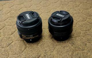 Nikon 35mm f1.8G Nikon 50 f1.8G Lens
