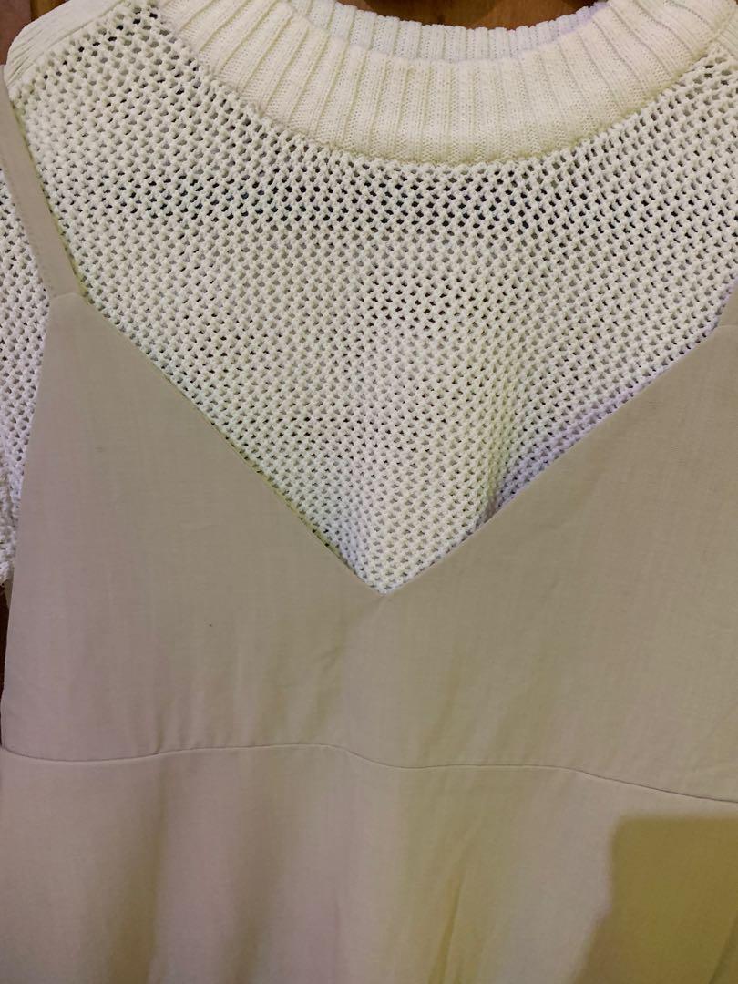 Overall Dress Beige, Fesyen Wanita 