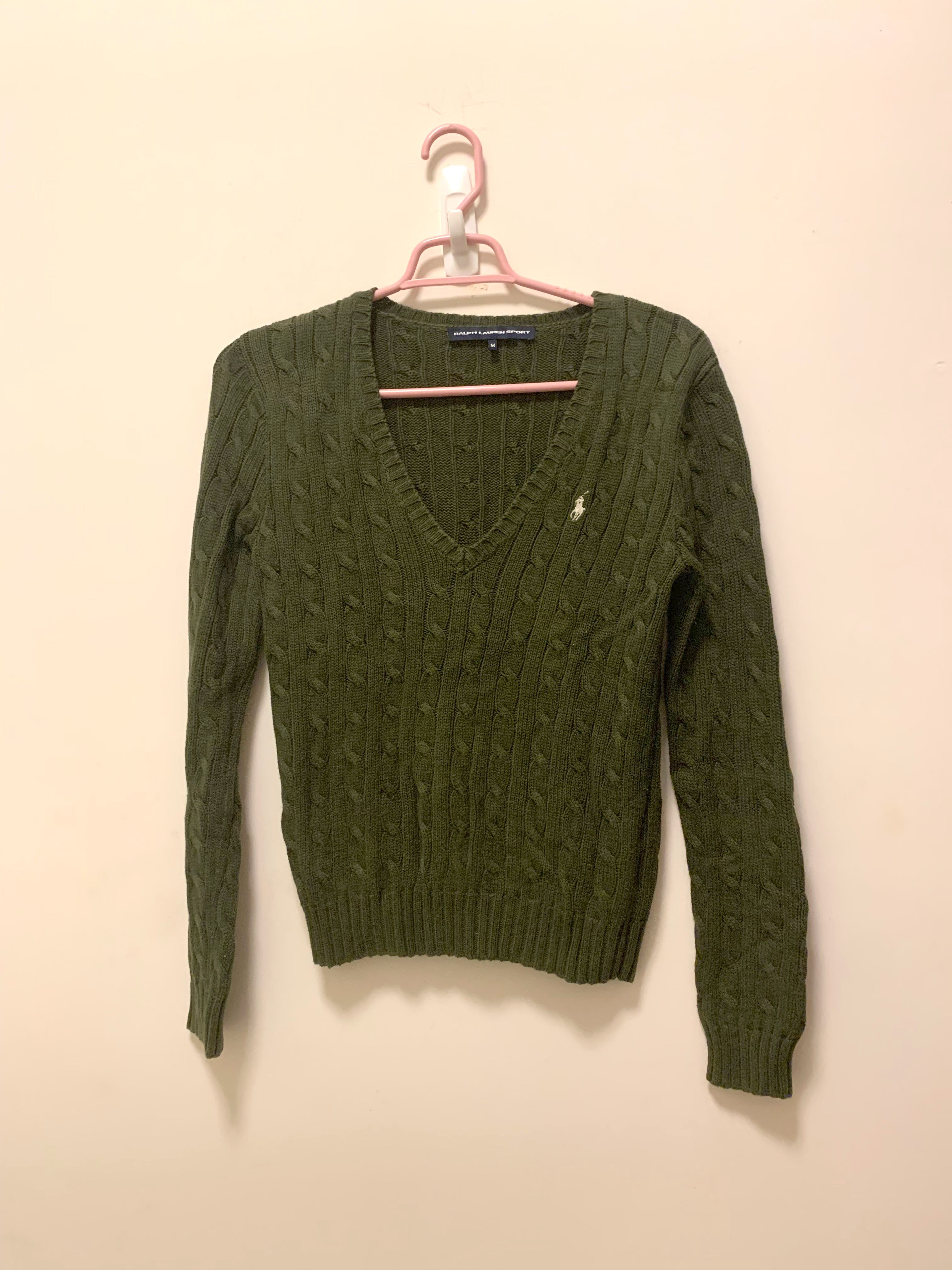 Olive green ralph lauren sweater clearance