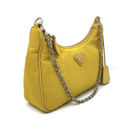 PRADA Nylon Re-Edition 2005 Shoulder Bag Pineapple Yellow 1021321