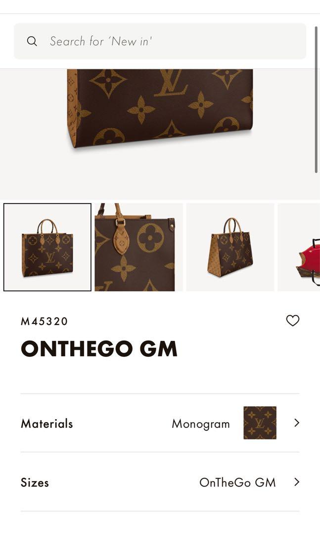 Buy Online Louis Vuitton-MONO REVERSE ONTHEGO GM-M45320 in Singapore –  Madam Milan