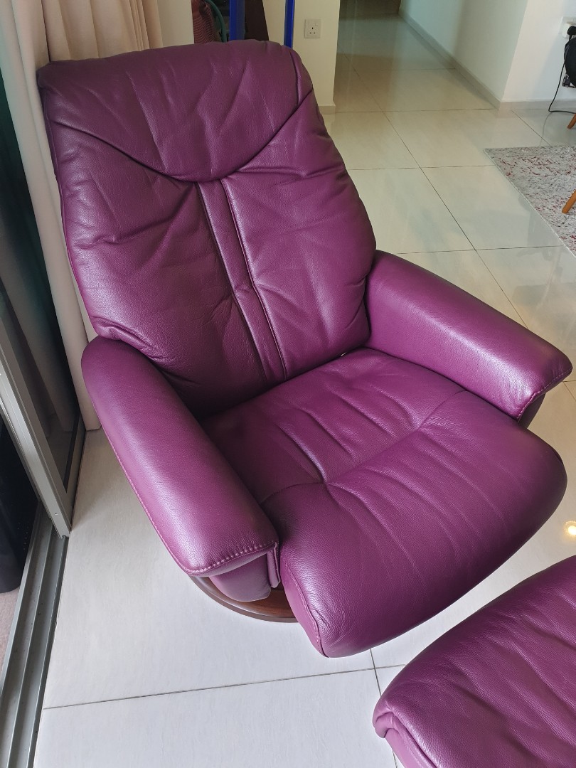 Purple Recliner Chair, Furniture & Home Living, Furniture, Chairs on
