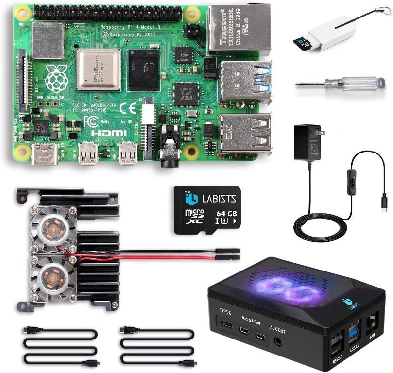 Raspberry Pi 4 8GB RAM Starter Kit with 64GB Micro SD Card 8GB