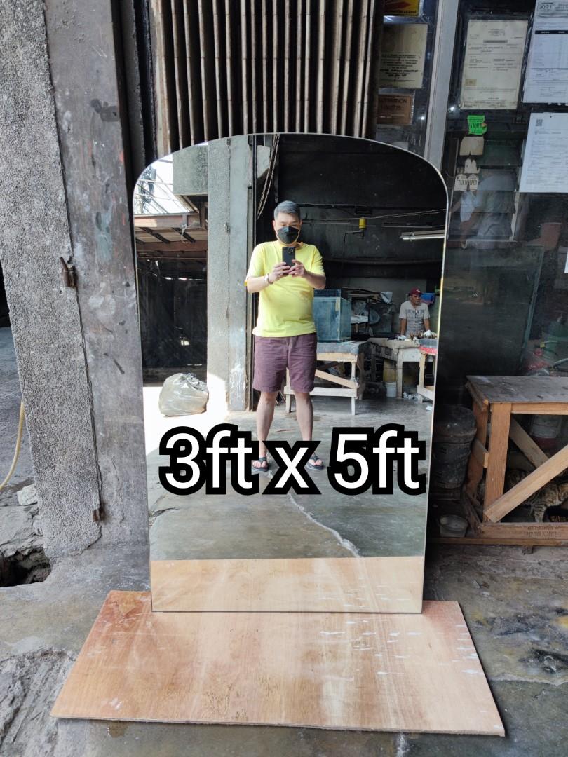 Semi Arc frameless mirror (Category: Mirrors) located in Malabon City. Submitted by mirrors.ph (Listing ID 1119873237, Image 1). Description: Semi Arc frameless mirror using 6mm thick copper free lead free mirror polished edges. Size: 3ft x 5ft P1950 Customize sizes and shapes are welcome..