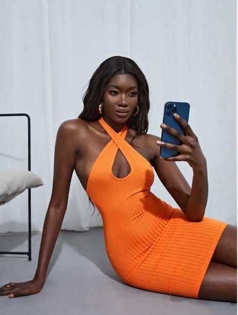 Shein Orange Dress Women s Fashion Dresses Sets Dresses on