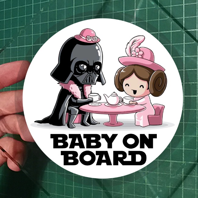 Star Wars Darth Vader Baby on Board . Static Cling Car Decals