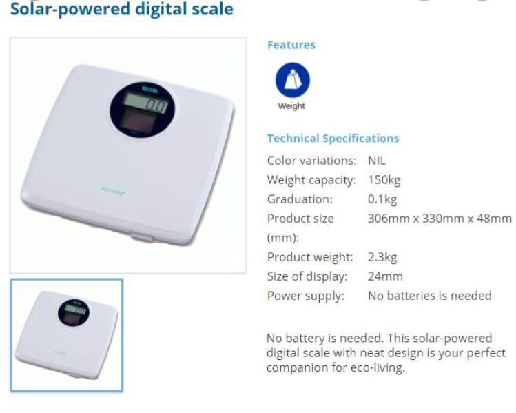 HS-302 Light Powered Digital Weight Scale · TANITA CORP USA