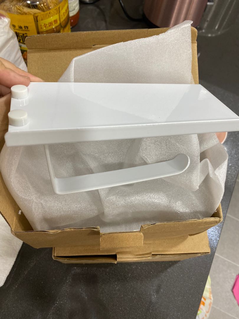 Toilet Roll Holder & Hair Dryer Holder, Furniture & Home Living