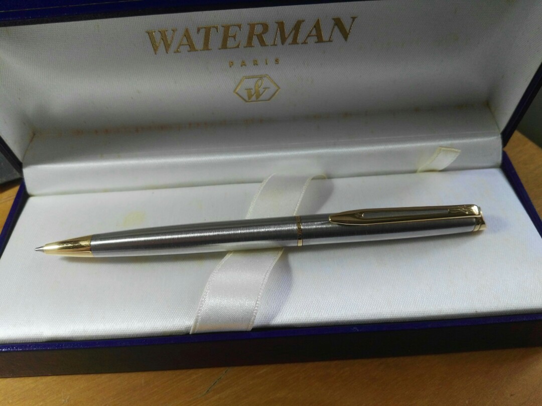 Waterman Hemisphere Stainless Steel Gold Trim Ballpoint Pen, Hobbies