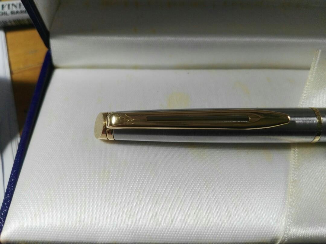 Waterman Hemisphere Stainless Steel Gold Trim Ballpoint Pen, Hobbies