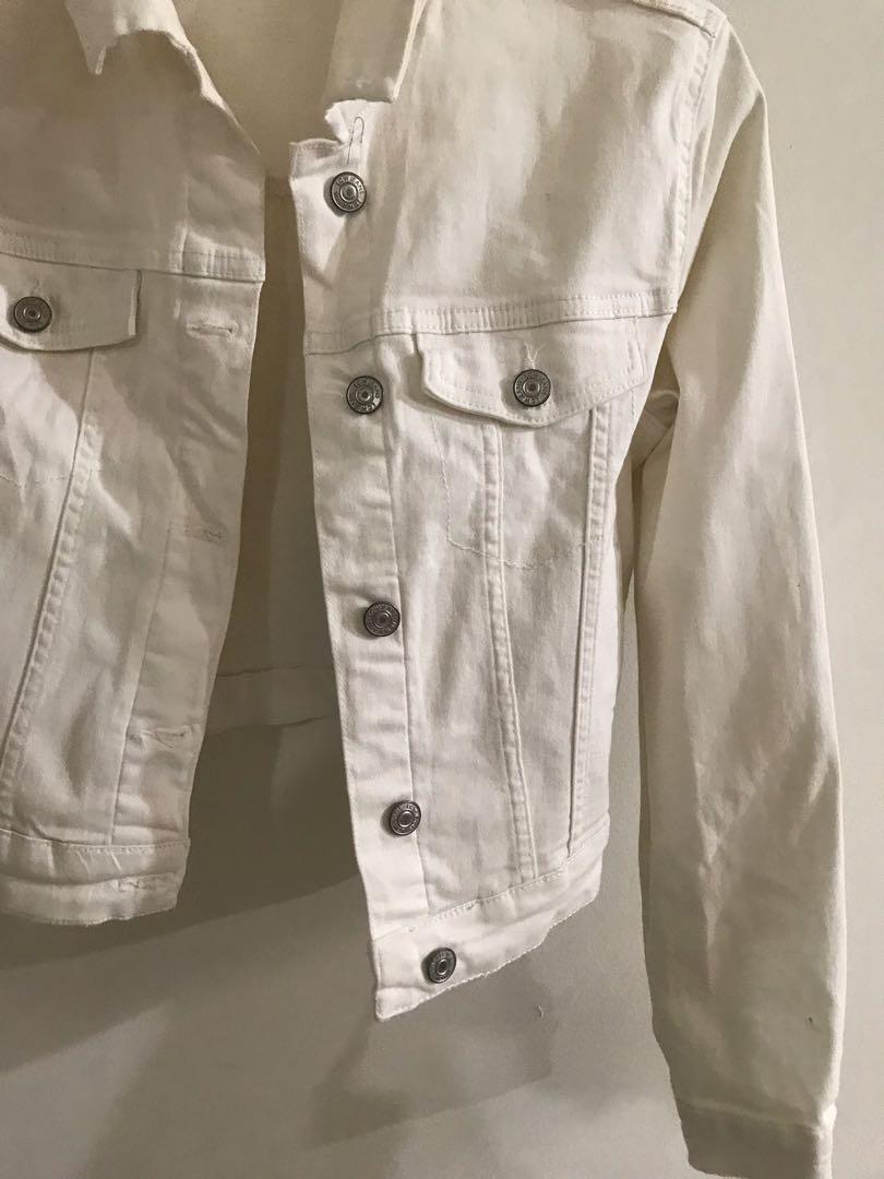 white denim coat