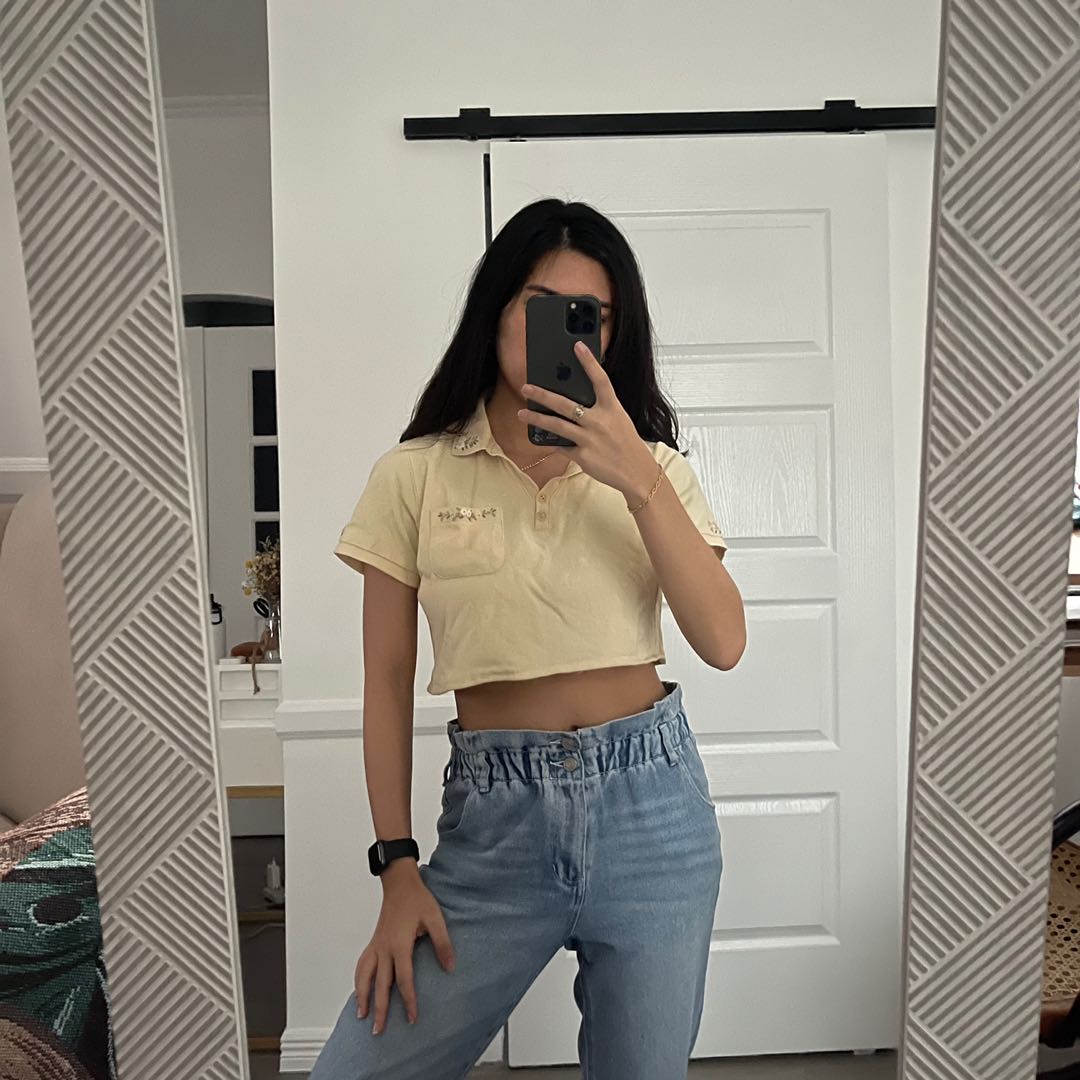 Crop polo hot sale outfit