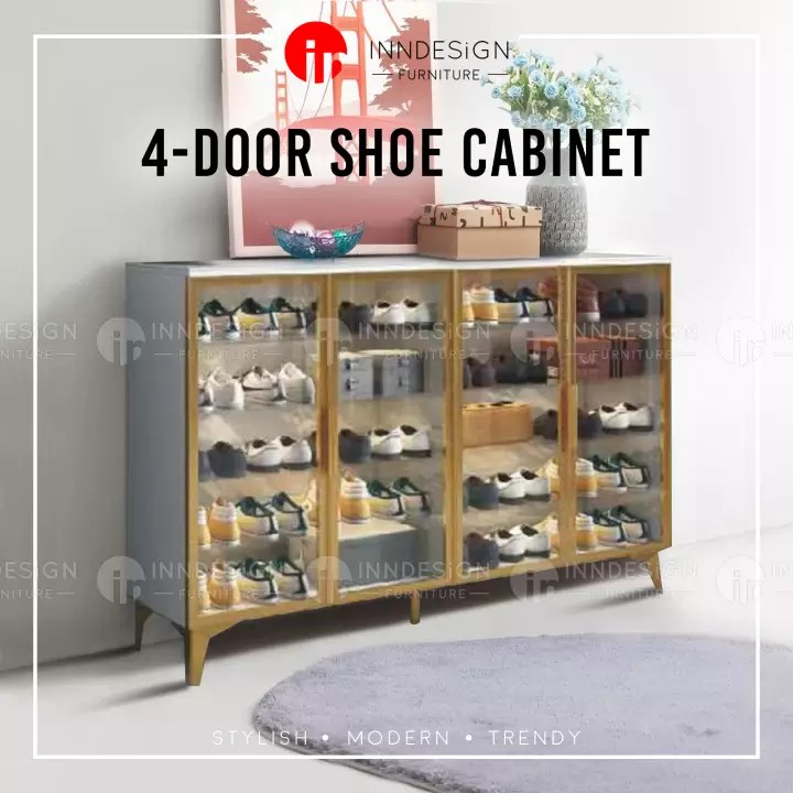 Shoe rack hotsell with glass door