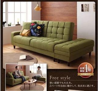 包送貨 DB Fabric Sofa Bed with Ottoman 布格梳化床連腳凳