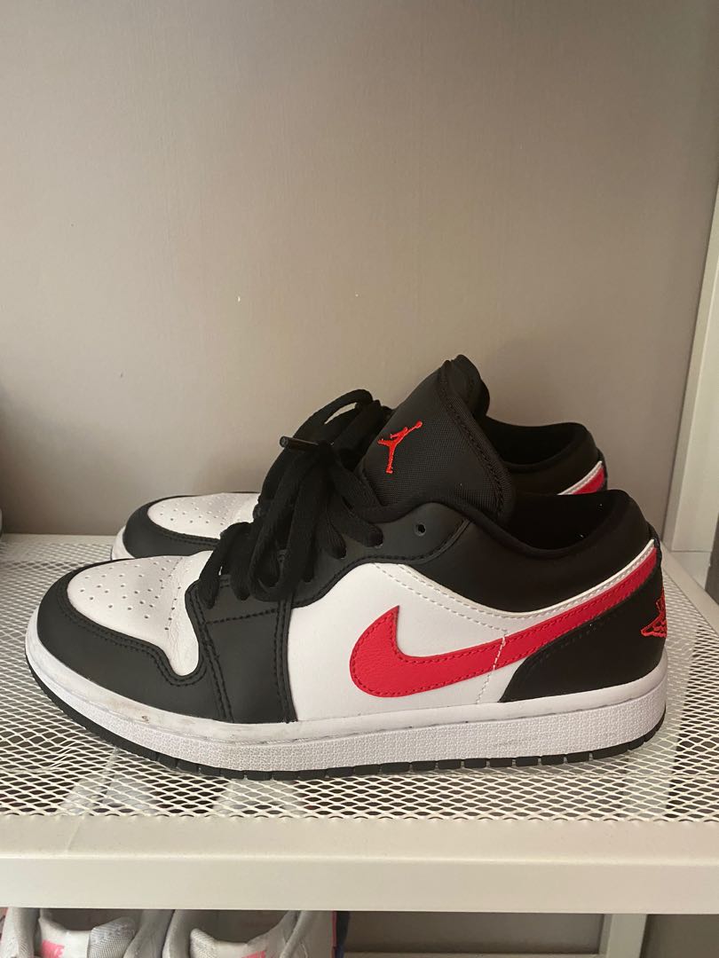 air jordan 1 low siren red, Women's Fashion, Footwear, Sneakers on