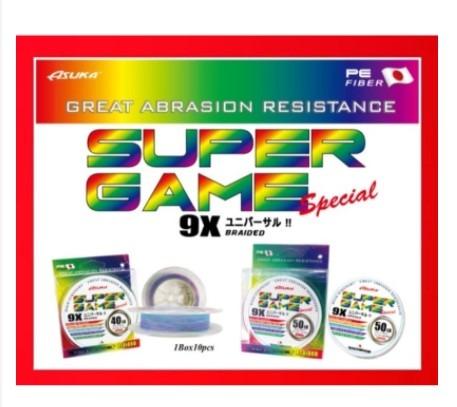 Asuka Super Game 9x Fishing Colour Line 300m.500m.1500m/Ocean Quest 8x 300m  Colour Pe 100% Premium Braided Line