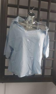 Baby Blue plus size blouse