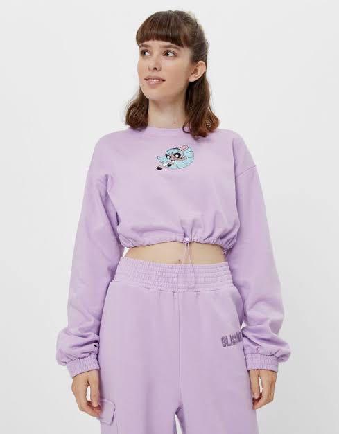 Bershka Powerpuff Girl Drawstring Fesyen Wanita Pakaian Wanita Atasan di Carousell