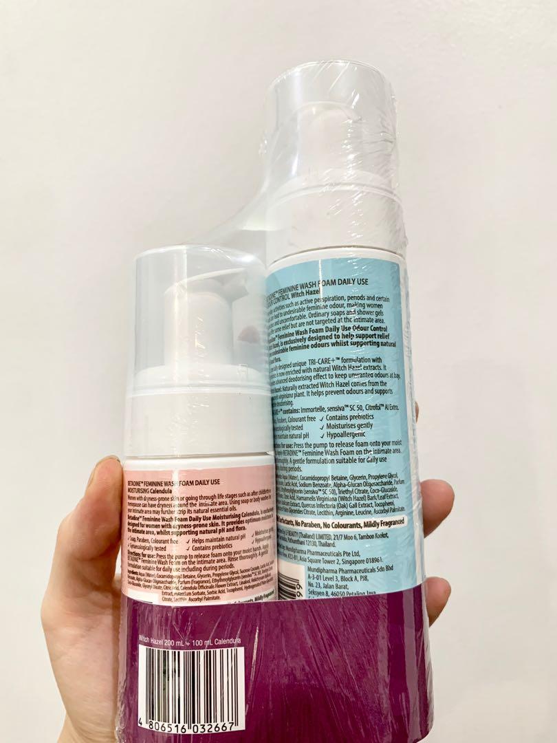 BETADINE feminine wash foam bundle of 2 (odor control and moisturizing