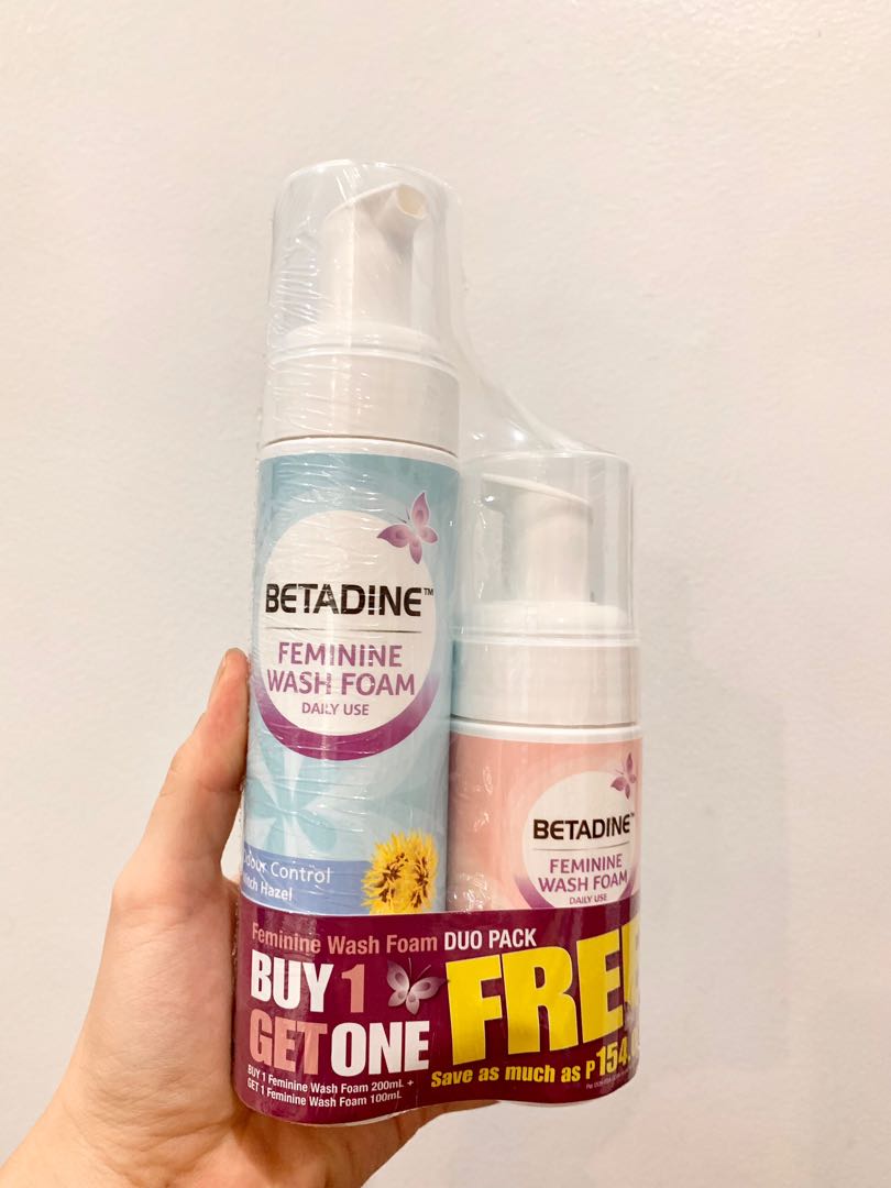 BETADINE feminine wash foam bundle of 2 (odor control and moisturizing