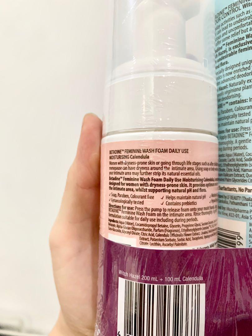 BETADINE feminine wash foam bundle of 2 (odor control and moisturizing