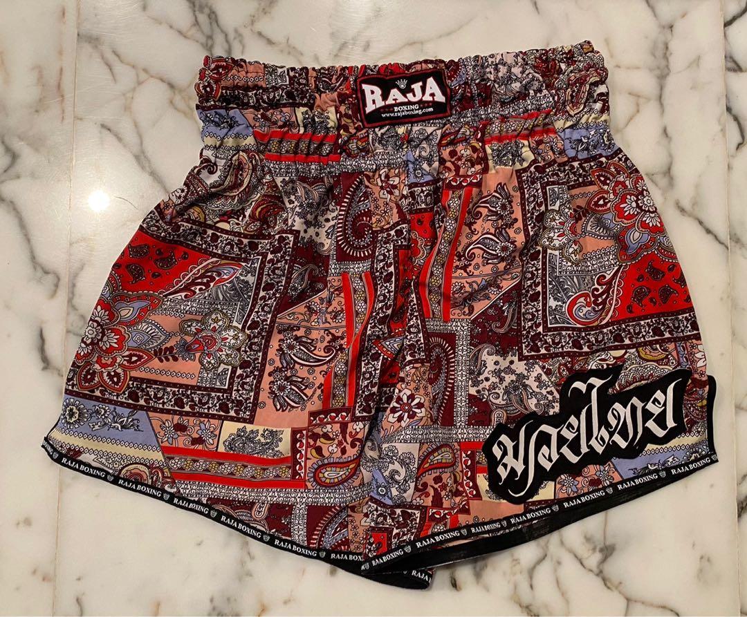 BNWT LTD EDT Raja Muay Thai Shorts XXL Red Paisley Sports