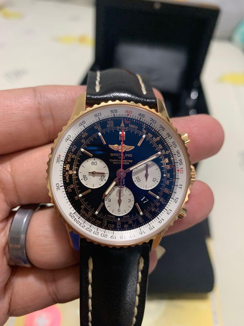 Breitling RB012012 navitimer01 Rosegold 43mm Luxury Watches on