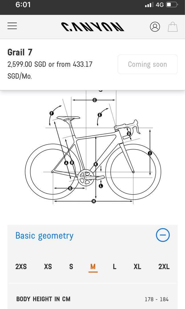 Canyon grail size chart store